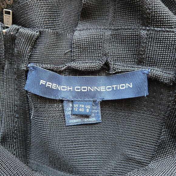 FRENCH CONNECTION Black Sequined Contour Dress 8 - Picture 4 of 5